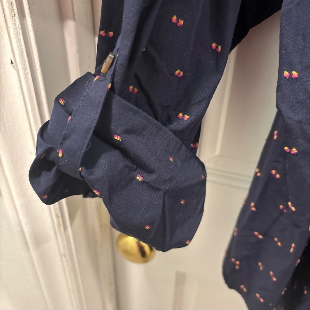 Maeve By Anthropologie Women’s Long Sleeve Button Down Size 24W Navy Dot NWT - Picture 6 of 11